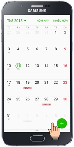 Tính năng S Planner trên Samsung Galaxy A8